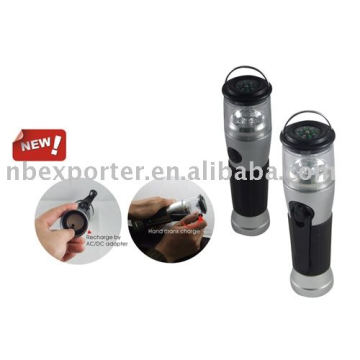 LED solar dynamo flashlight